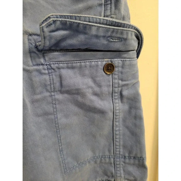 Timberland Mens Classic Cargo Chino Light Blue Distressed Shorts Size 33 - Picture 3 of 12